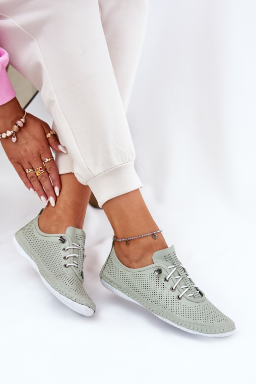 sapato Feminino Feito de couro natural Artiker 54C0833 luz verde