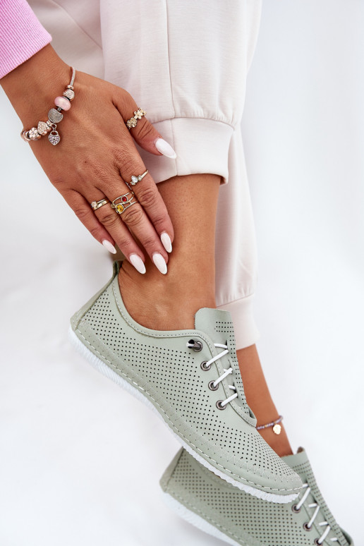 sapato Feminino Feito de couro natural Artiker 54C0833 luz verde