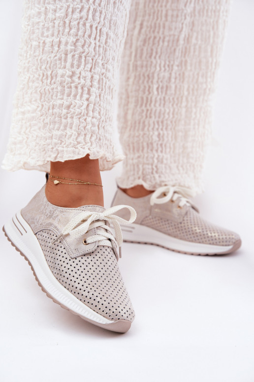 Pele  sapato Feminino com uma plataforma Artiker 56C2113 bege-cor dourada Pele  sapato Feminino com uma plataforma Artiker 56C2113 bege-cor dourada