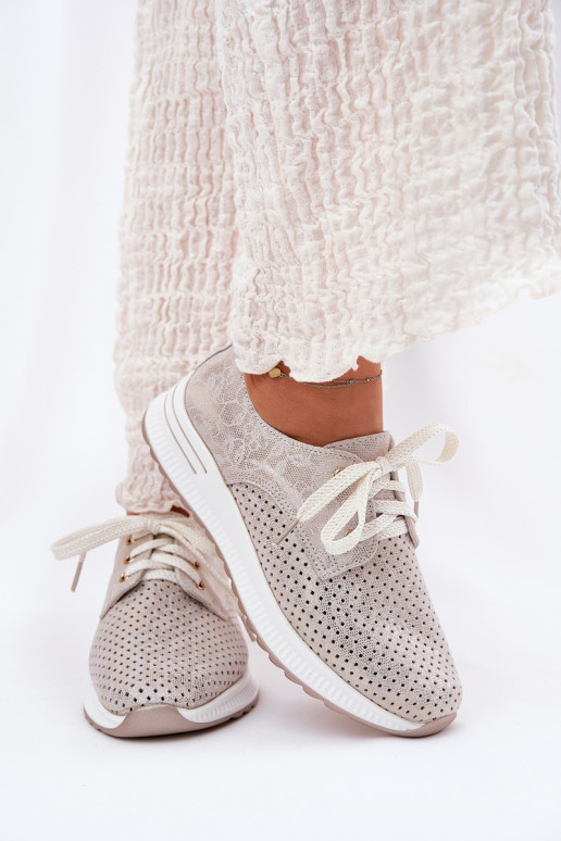 Pele  sapato Feminino com uma plataforma Artiker 56C2113 bege-cor dourada Pele  sapato Feminino com uma plataforma Artiker 56C2113 bege-cor dourada