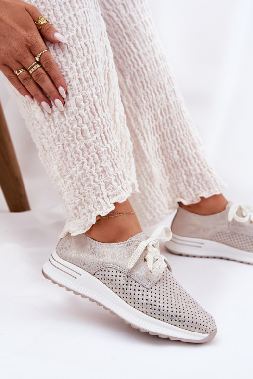 Pele  sapato Feminino com uma plataforma Artiker 56C2113 bege-cor dourada Pele  sapato Feminino com uma plataforma Artiker 56C2113 bege-cor dourada