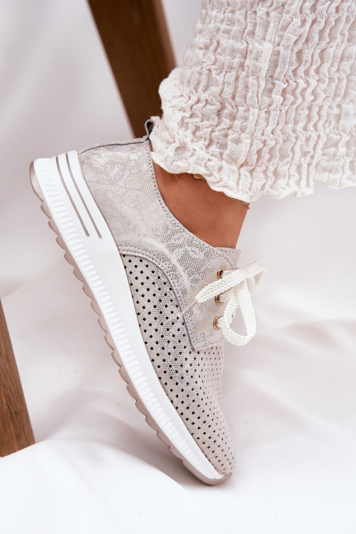 Pele  sapato Feminino com uma plataforma Artiker 56C2113 bege-cor dourada Pele  sapato Feminino com uma plataforma Artiker 56C2113 bege-cor dourada