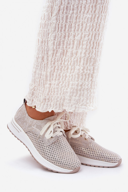 Pele  sapato Feminino com uma plataforma Artiker 56C2113 bege-cor dourada Pele  sapato Feminino com uma plataforma Artiker 56C2113 bege-cor dourada