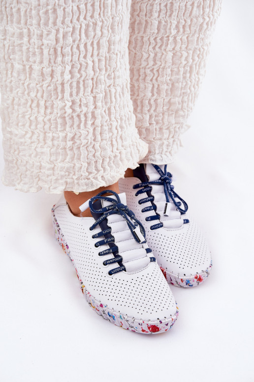 Pele sapato Habilitado Estampadoj Platformie Artiker 52C1713 Branco-azul escuro Pele sapato Habilitado Estampadoj Platformie Artiker 52C1713 Branco-azul escuro