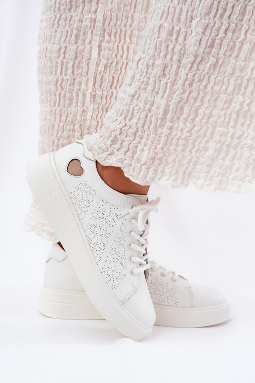 Pele À modalo de tênis Feminino com uma plataforma Vinceza 88018 cor branca Pele À modalo de tênis Feminino com uma plataforma Vinceza 88018 cor branca