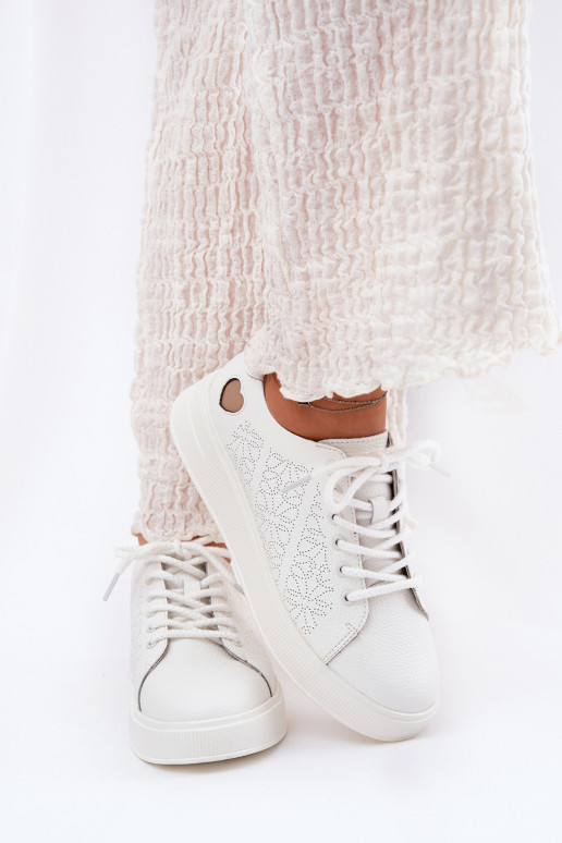 Pele À modalo de tênis Feminino com uma plataforma Vinceza 88018 cor branca Pele À modalo de tênis Feminino com uma plataforma Vinceza 88018 cor branca