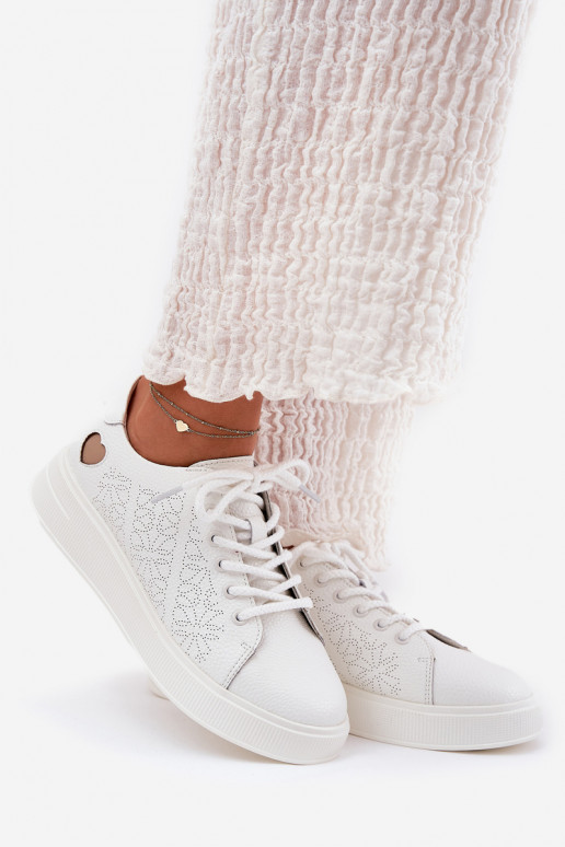 Pele À modalo de tênis Feminino com uma plataforma Vinceza 88018 cor branca Pele À modalo de tênis Feminino com uma plataforma Vinceza 88018 cor branca