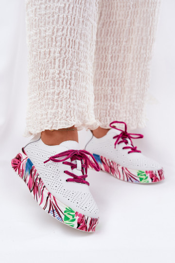 Pele À modalo de tênis Feminino Habilitado Estampadoj Platformie Vinceza 88017 cor branca 2