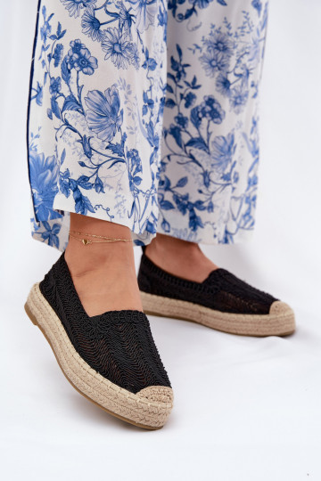 Espadrilhas pretas com plataforma Vinceza 17392