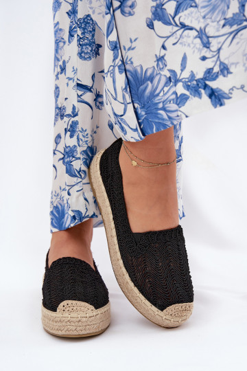 Espadrilhas pretas com plataforma Vinceza 17392 2
