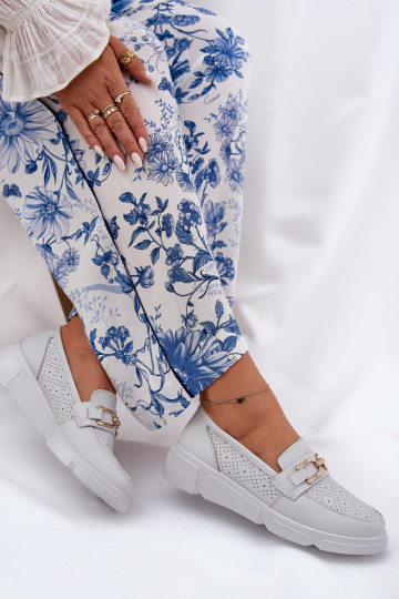 mocassins femininos Pele Ze cor douradam Detalem Vinceza 88007 cor cinza