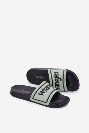 Chinelos masculinos verde claro Wrangler Averell Slider Men Loin 20251042.52D