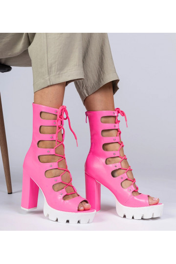 Botas femininas rosas de... 2