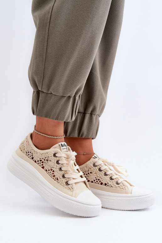 com motivos de renda Sapatos de lazer Lee Cooper LCEM-23-44-1620 bege com motivos de renda Sapatos de lazer Lee Cooper LCEM-23-44-1620 bege