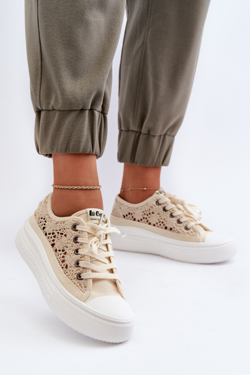 com motivos de renda Sapatos de lazer Lee Cooper LCEM-23-44-1620 bege com motivos de renda Sapatos de lazer Lee Cooper LCEM-23-44-1620 bege