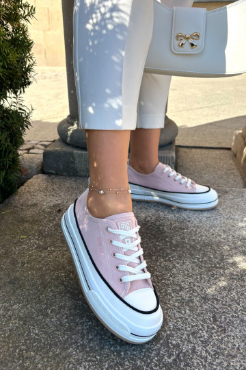 Sapatos femininos Big Star NN274207 cor rosa