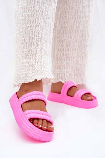 Chinelos leves  Chinelos femininos com uma plataforma S.Barski ZK51-001 cor rosa 2