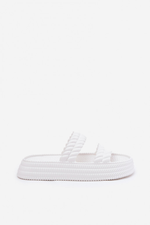 Chinelos leves  Chinelos femininos com uma plataforma S.Barski ZK51-001 cor branca