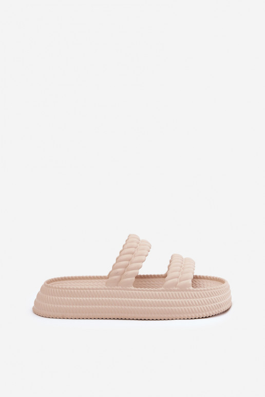 Chinelos leves  Chinelos femininos com uma plataforma S.Barski ZK51-001 bege