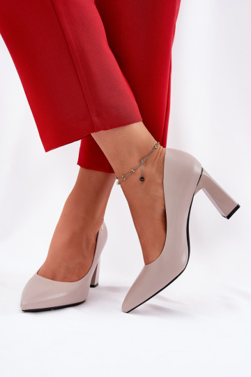 Sapatos elegantes com salto na cor cinza 2