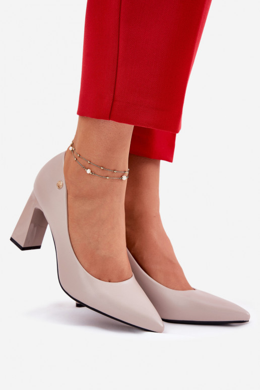 Estilo elegante Sapato Habilitado SłupkoParaym Obcasie Vinceza 62221 cor cinza