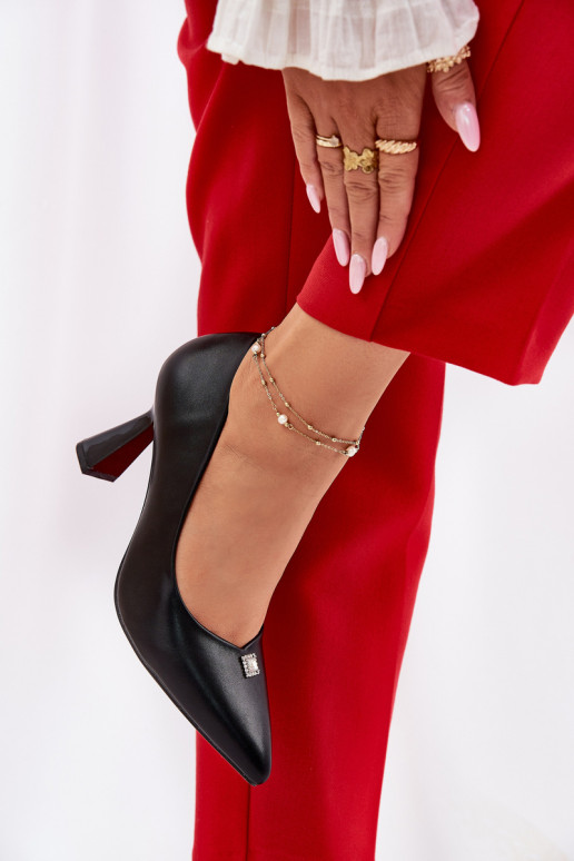 Estilo elegante Sapato Habilitado Rozszerzanej Szpilce Vinceza 62222 cor preta