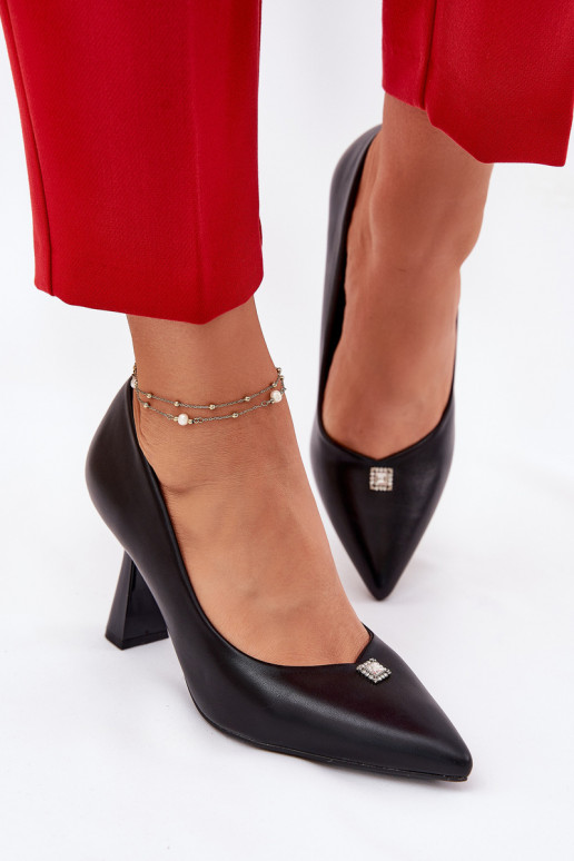 Estilo elegante Sapato Habilitado Rozszerzanej Szpilce Vinceza 62222 cor preta