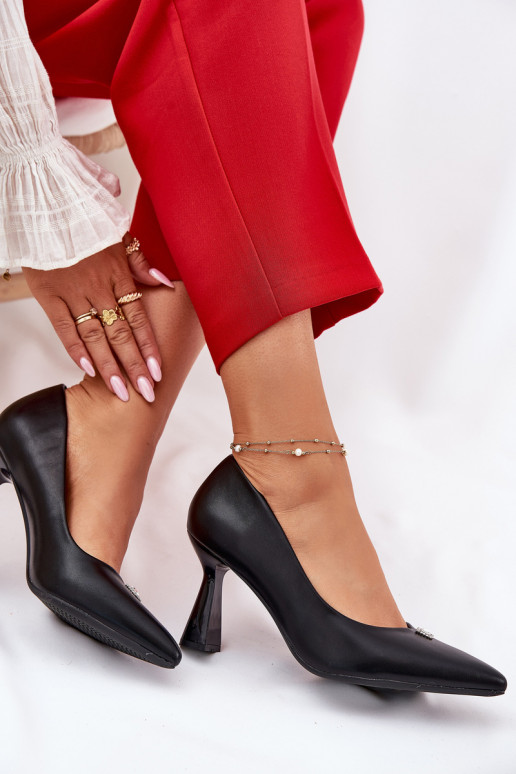 Estilo elegante Sapato Habilitado Rozszerzanej Szpilce Vinceza 62222 cor preta