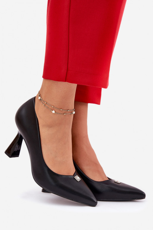 Estilo elegante Sapato Habilitado Rozszerzanej Szpilce Vinceza 62222 cor preta