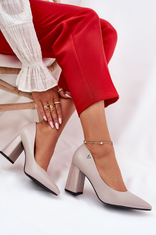 Estilo elegante Sapato com salto Vinceza 62220 cor cinza Estilo elegante Sapato com salto Vinceza 62220 cor cinza