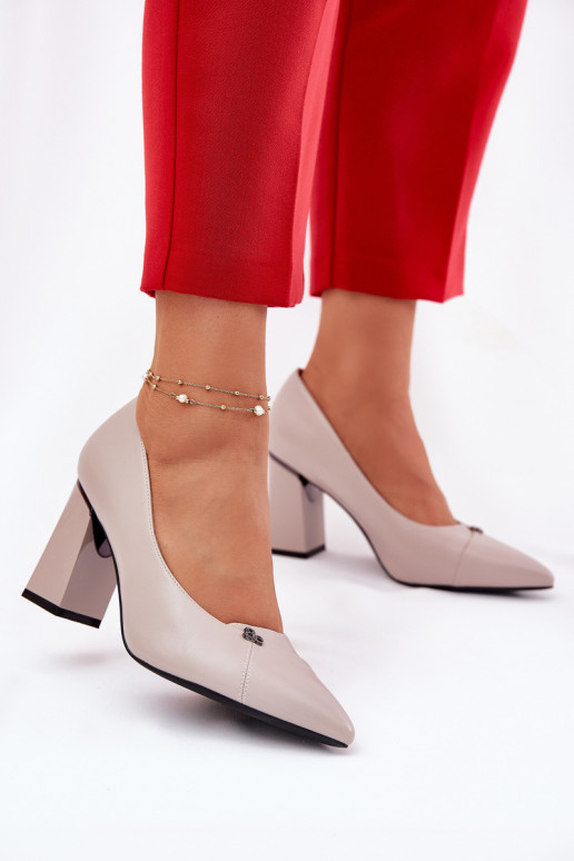 Sapato com salto Estilo elegante Vinceza 62224 cor cinza Sapato com salto Estilo elegante Vinceza 62224 cor cinza