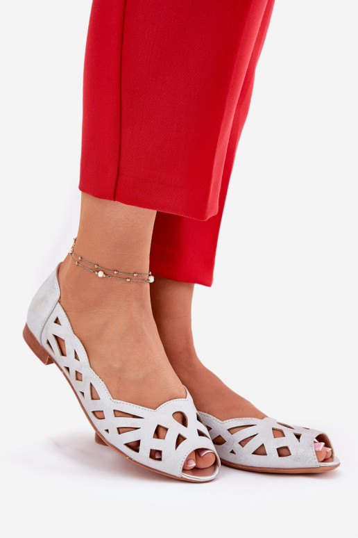 Bailarinas a céu aberto Z Odkrytymi Palcami cor prata Calgis Bailarinas a céu aberto Z Odkrytymi Palcami cor prata Calgis