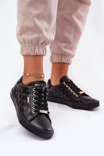 Sapatos de lazer de couro ecológico Big Star RR274323 cor preta