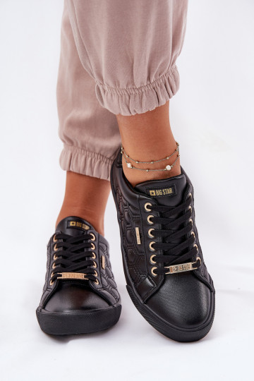 Sapatos casuais de couro ecológico Big Star RR274323 cor preta 2