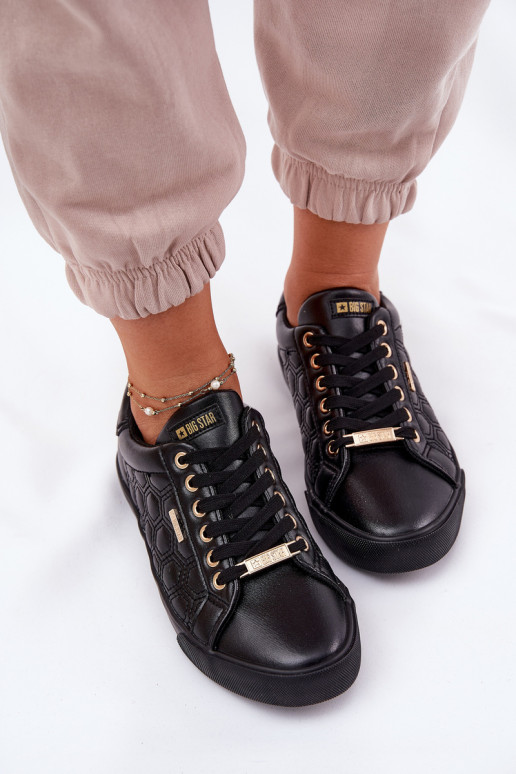 Sapatos de lazer de couro ecológico Big Star RR274323 cor preta