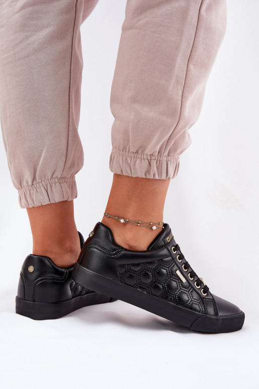 Sapatos de lazer de couro ecológico Big Star RR274323 cor preta