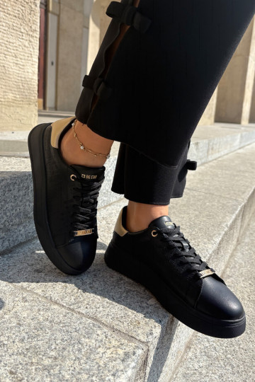 À modalo de tênis Feminino de couro ecológico Big Star RR274257 cor preta 2