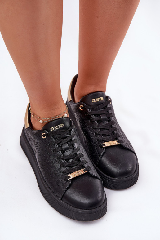 À modalo de tênis Feminino de couro ecológico Big Star RR274257 cor preta