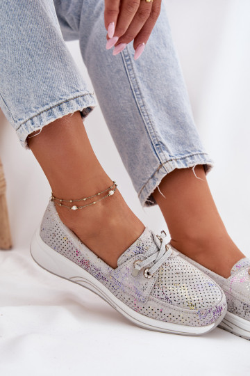 de camurça sapato Feito de couro natural com uma plataforma Artiker 56C2104 cor cinza