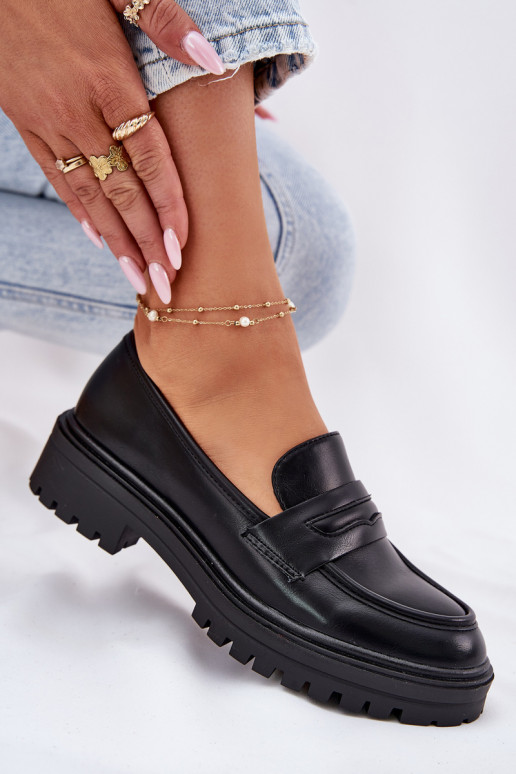 À modalo clássico mocassins femininos de couro ecológico cor preta Enticca À modalo clássico mocassins femininos de couro ecológico cor preta Enticca