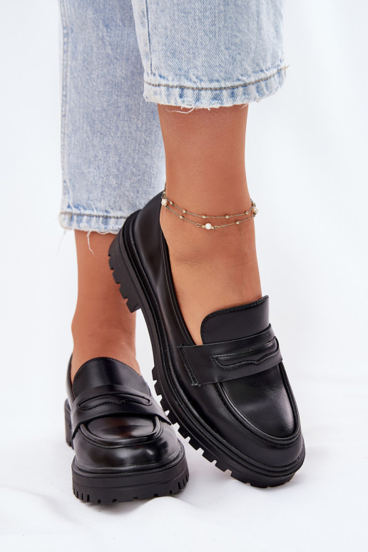 À modalo clássico mocassins femininos de couro ecológico cor preta Enticca À modalo clássico mocassins femininos de couro ecológico cor preta Enticca