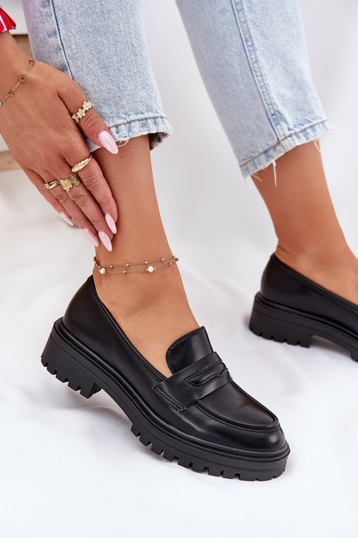 À modalo clássico mocassins femininos de couro ecológico cor preta Enticca À modalo clássico mocassins femininos de couro ecológico cor preta Enticca