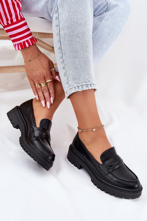 À modalo clássico mocassins femininos de couro ecológico cor preta Enticca À modalo clássico mocassins femininos de couro ecológico cor preta Enticca