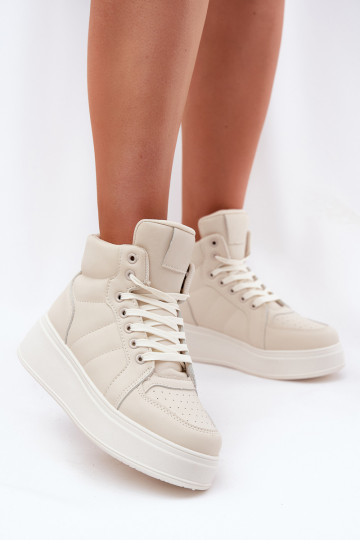Botas altas de ténis femininas com plataforma cor areia Tillive 2