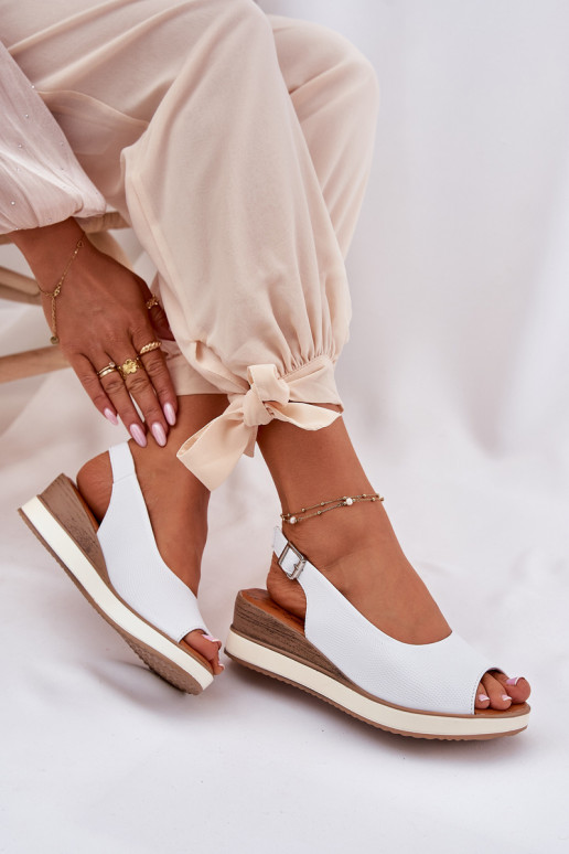 Pele Sandálias plataforma Artiker 56C2317 cor branca