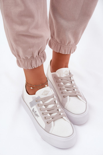 Sapatos de lazer com uma plataforma Lee Cooper LCEM-25-31-3479L Branco-cor cinza