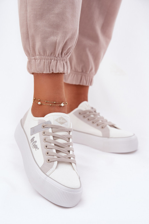 Sapatos de lazer com uma plataforma Lee Cooper LCEM-25-31-3479L Branco-cor cinza Sapatos de lazer com uma plataforma Lee Cooper LCEM-25-31-3479L Branco-cor cinza