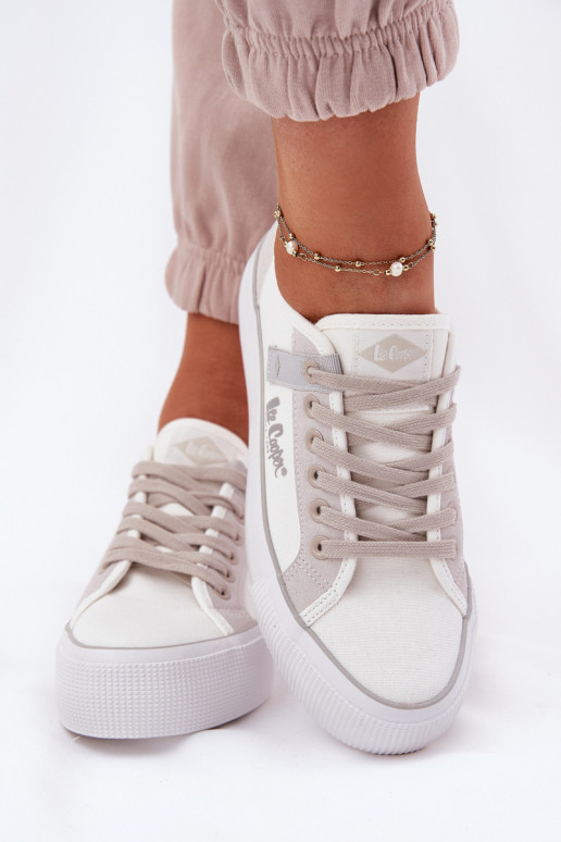 Sapatos de lazer com uma plataforma Lee Cooper LCEM-25-31-3479L Branco-cor cinza Sapatos de lazer com uma plataforma Lee Cooper LCEM-25-31-3479L Branco-cor cinza