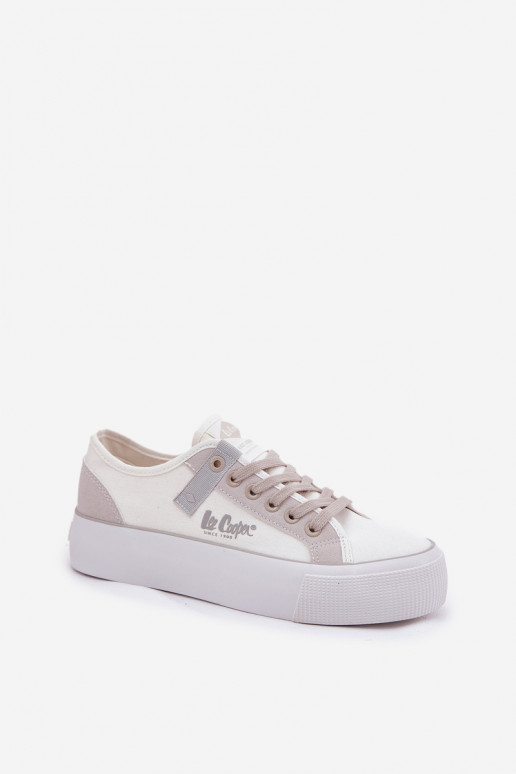 Sapatos de lazer com uma plataforma Lee Cooper LCEM-25-31-3479L Branco-cor cinza Sapatos de lazer com uma plataforma Lee Cooper LCEM-25-31-3479L Branco-cor cinza
