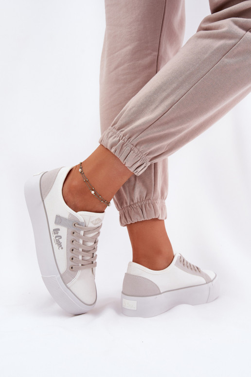 Sapatos de lazer com uma plataforma Lee Cooper LCEM-25-31-3479L Branco-cor cinza Sapatos de lazer com uma plataforma Lee Cooper LCEM-25-31-3479L Branco-cor cinza